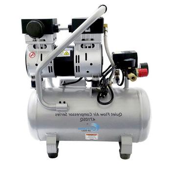 空气压缩机|加州空气工具CAT-4710SQ 1 HP 4.7加仑安静和无油钢罐独轮车空气压缩机